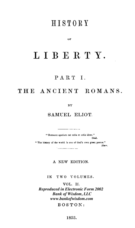 History of Liberty, Vol. 2 of 4 Vols.